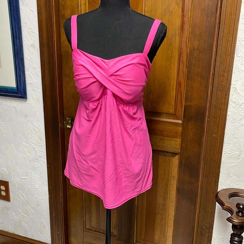 Tankini with Bikini Bottoms,Size XL.Bra lightly padded.Pre-Owned,Good Condition.